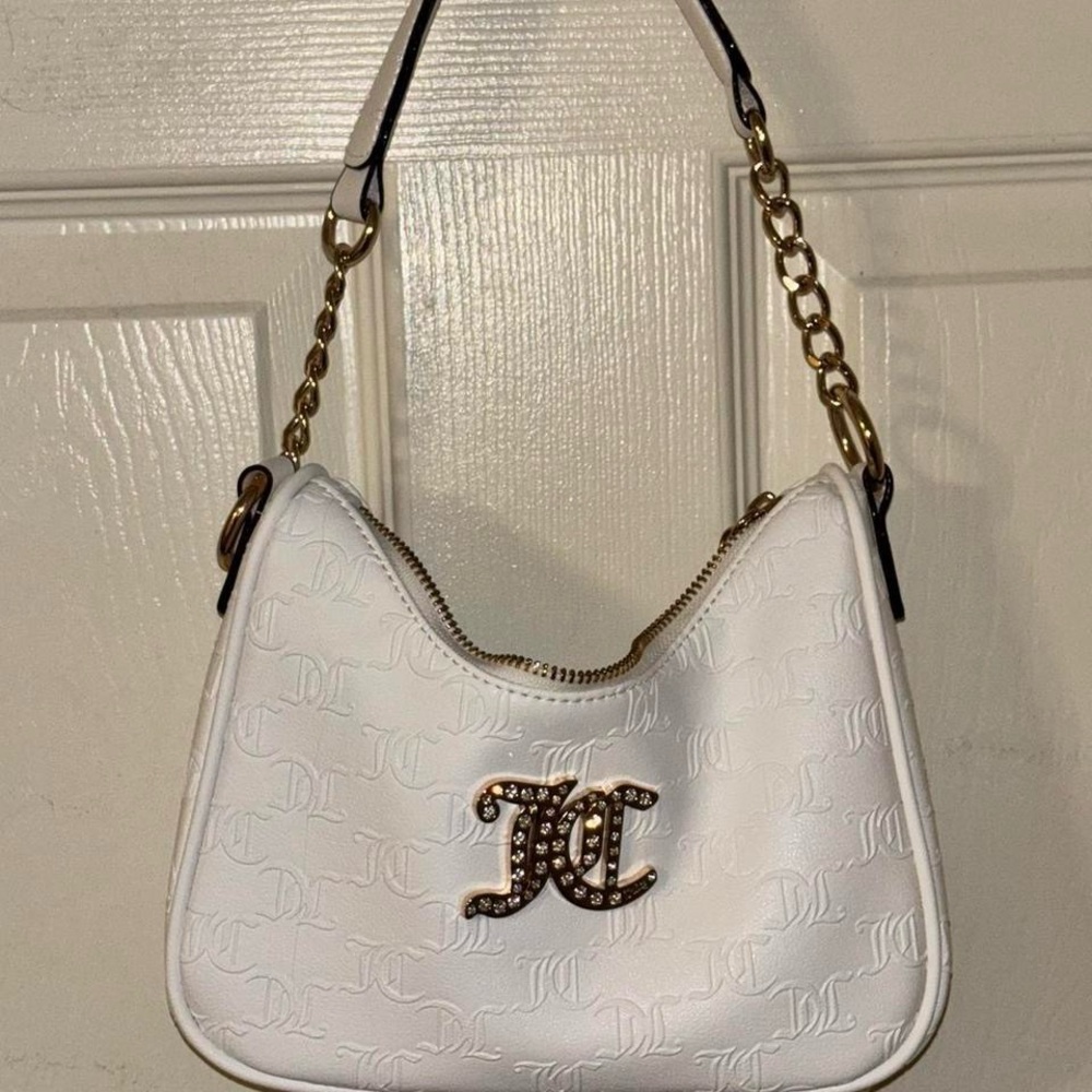 Juicy Couture White Shoulder Bag with Gold Chain